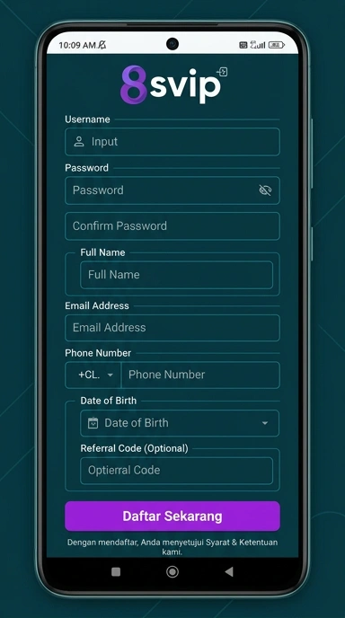 Panduan Registrasi Akun Baru 8svip untuk pengguna Android