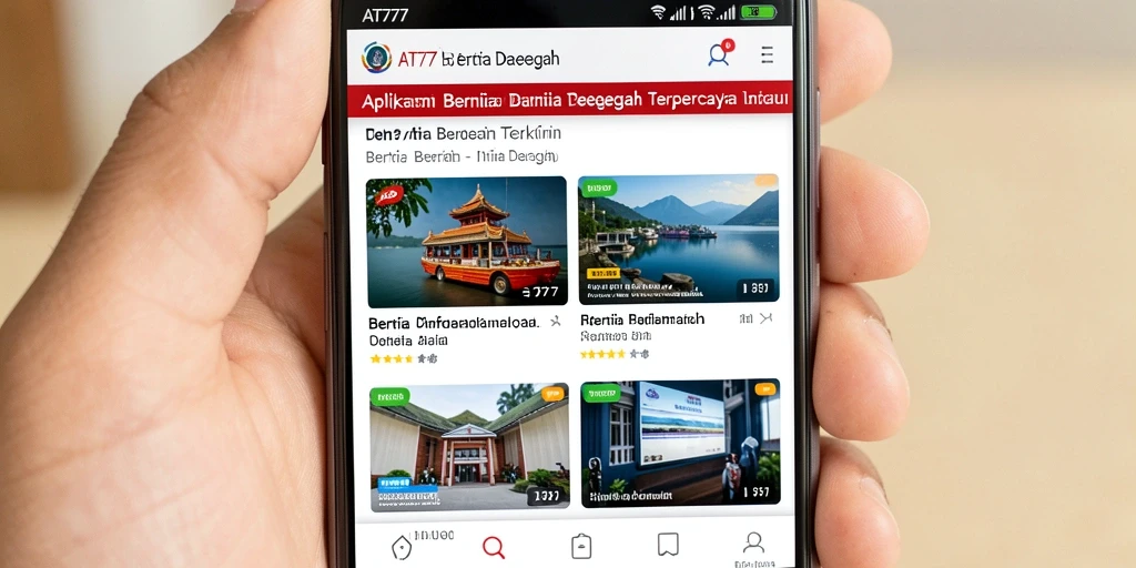 Antarmuka pengguna AT777 untuk berita daerah yang informatif dan mudah digunakan.