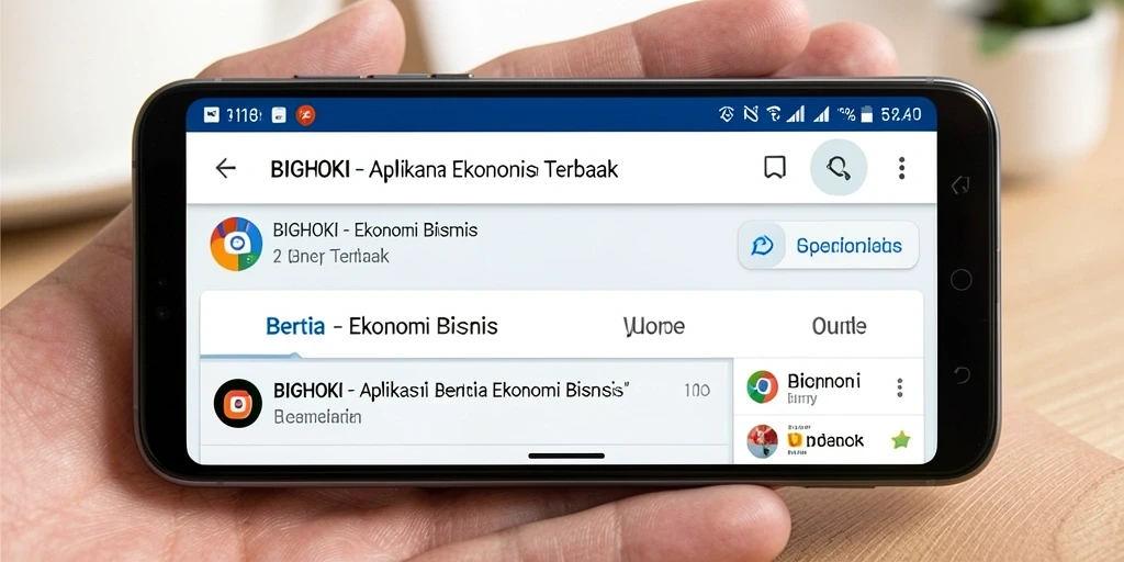 Tampilan antarmuka BIGHOKI menunjukkan berita terbaru di bidang ekonomi.