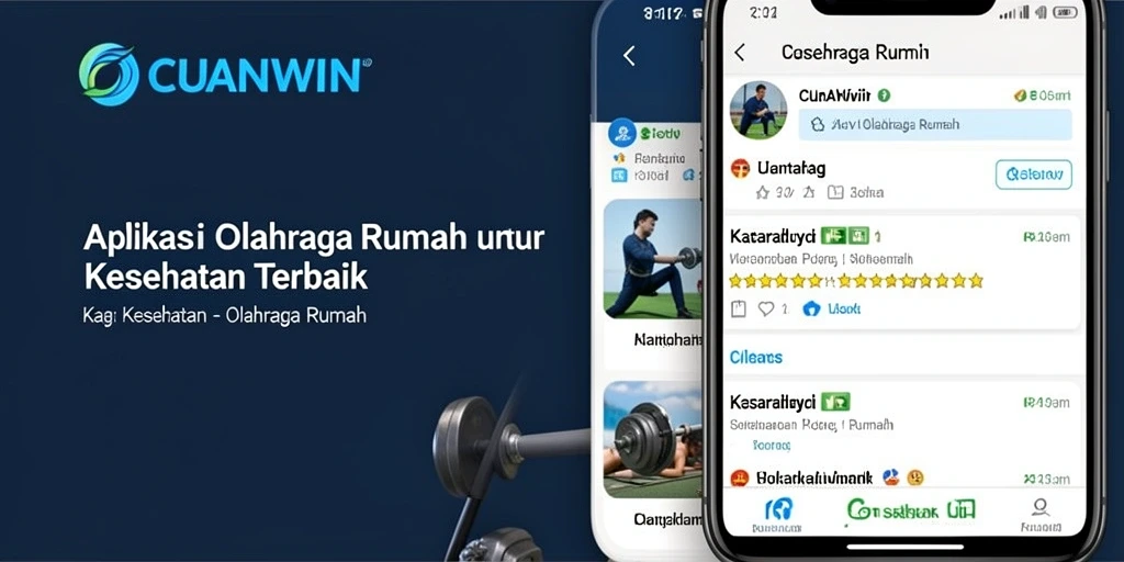 Tampilan antarmuka aplikasi CUANWIN untuk latihan olahraga di rumah.
