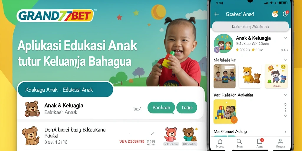 Tampilan antarmuka edukatif dari aplikasi GRAND77BET