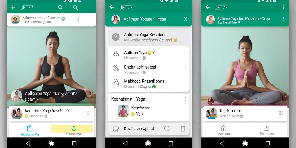 Antarmuka JET77 menampilkan fitur lengkap untuk latihan yoga.