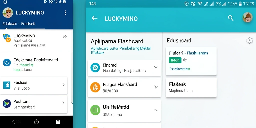 Antarmuka aplikasi LUCKYMINO yang intuitif dan menarik.
