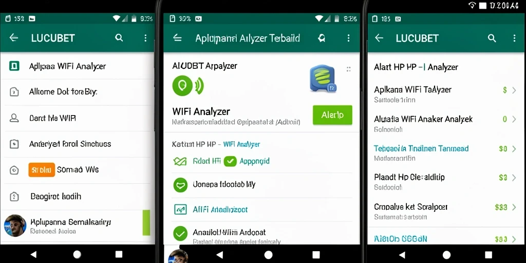 Antarmuka aplikasi WiFi Analyzer LUCUBET yang informatif dan menarik.