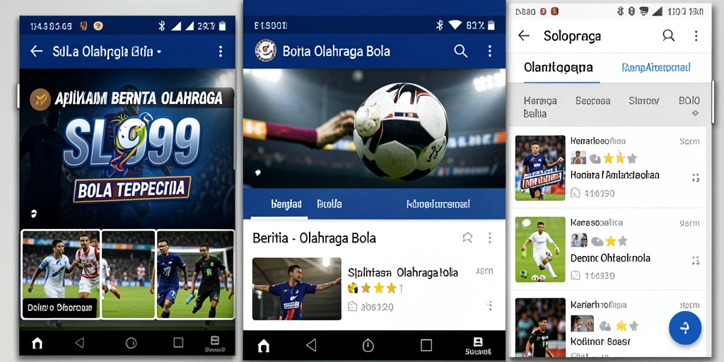 Antarmuka menarik dari aplikasi berita olahraga bola SL999.
