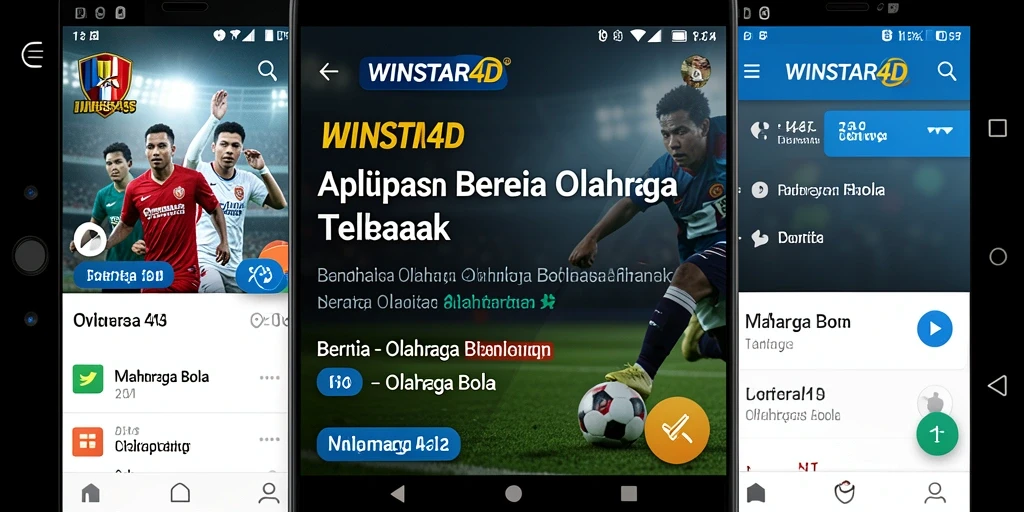 Antarmuka WINSTAR4D dengan pembaruan berita olahraga bola.